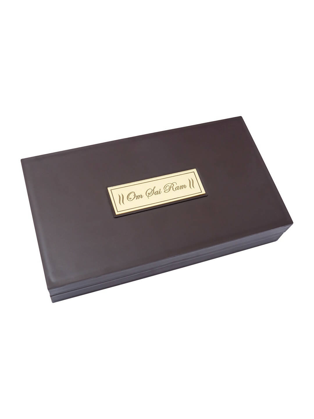 Golden Peacock Brown & Blue 24 CT Gold Foil Wooden Sri Sai Baba Pooja Box | Swadesiicart