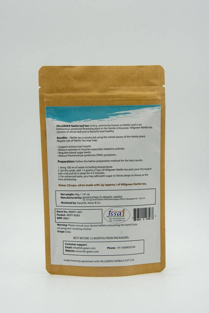 Hillgreen Natural Nettle Leaf Tea (Urtica Tea) - Swadesiicart