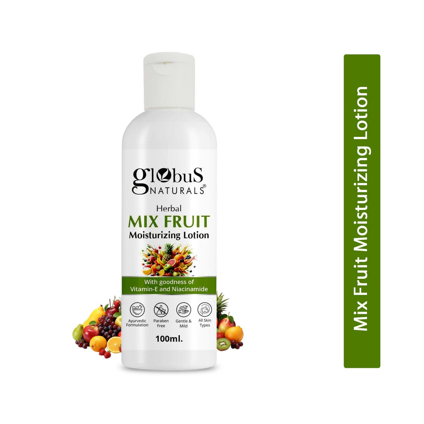 Globus Naturals Herbal Mix Fruit Moisturizing Body Lotion For Radiant, Glowing Skin, All Skin Types | Swadesiicart