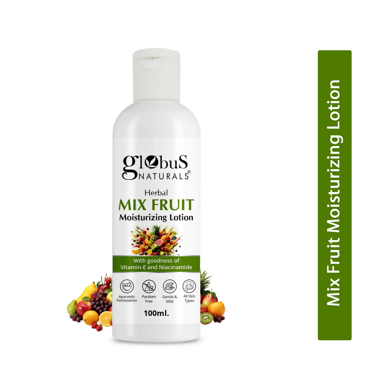 Globus Naturals Herbal Mix Fruit Moisturizing Body Lotion For Radiant, Glowing Skin, All Skin Types | Swadesiicart