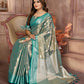 Anaita Light Blue Tissue Silk With Zari Weaving Saree With Blouse