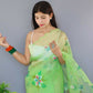 Vamsee Urmila Green Organza Saree - Swadesiicart
