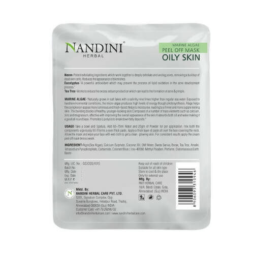 Nandini Herbal Marine Algae Peel Off Mask For Oily Skin - Swadesiicart