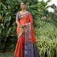 Jyoti Fashion Women's Orange Kanjivaram Silk Zari Woven Saree with Blouse | Swadesiicart