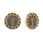 Nuyug 22K Gold Plated Contemporary Round Shaped Enamel Studs | Swadesiicart