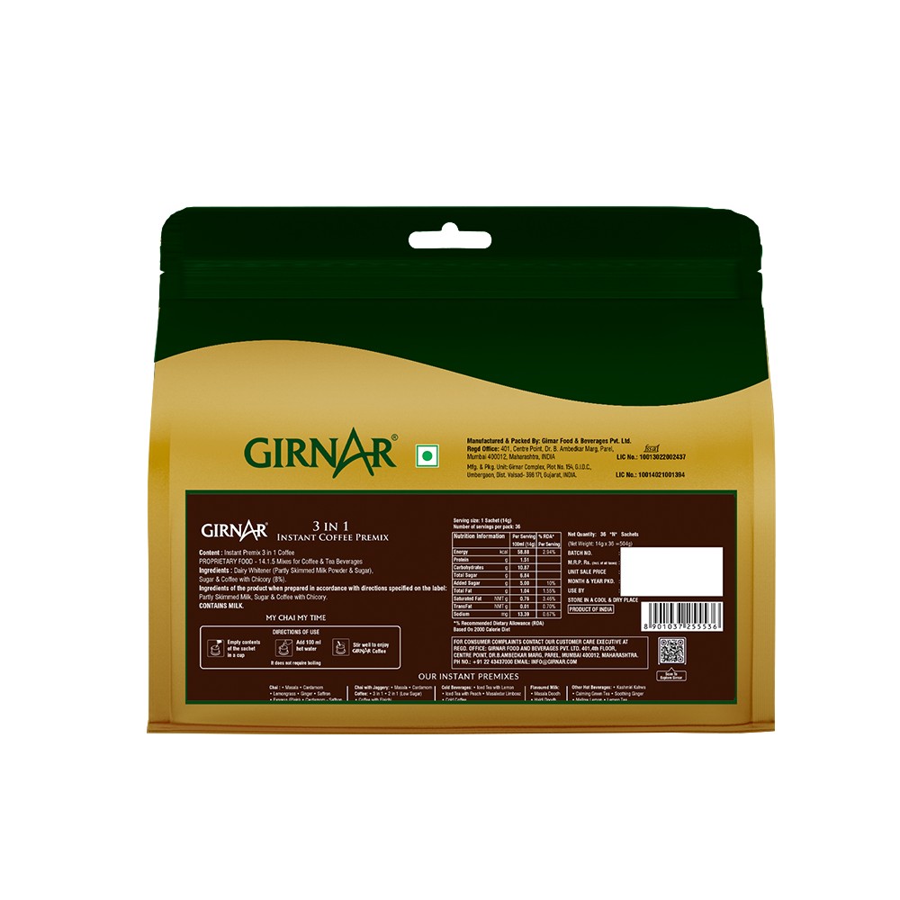 Girnar Instant Premix 3 In 1 Coffee | Swadesiicart