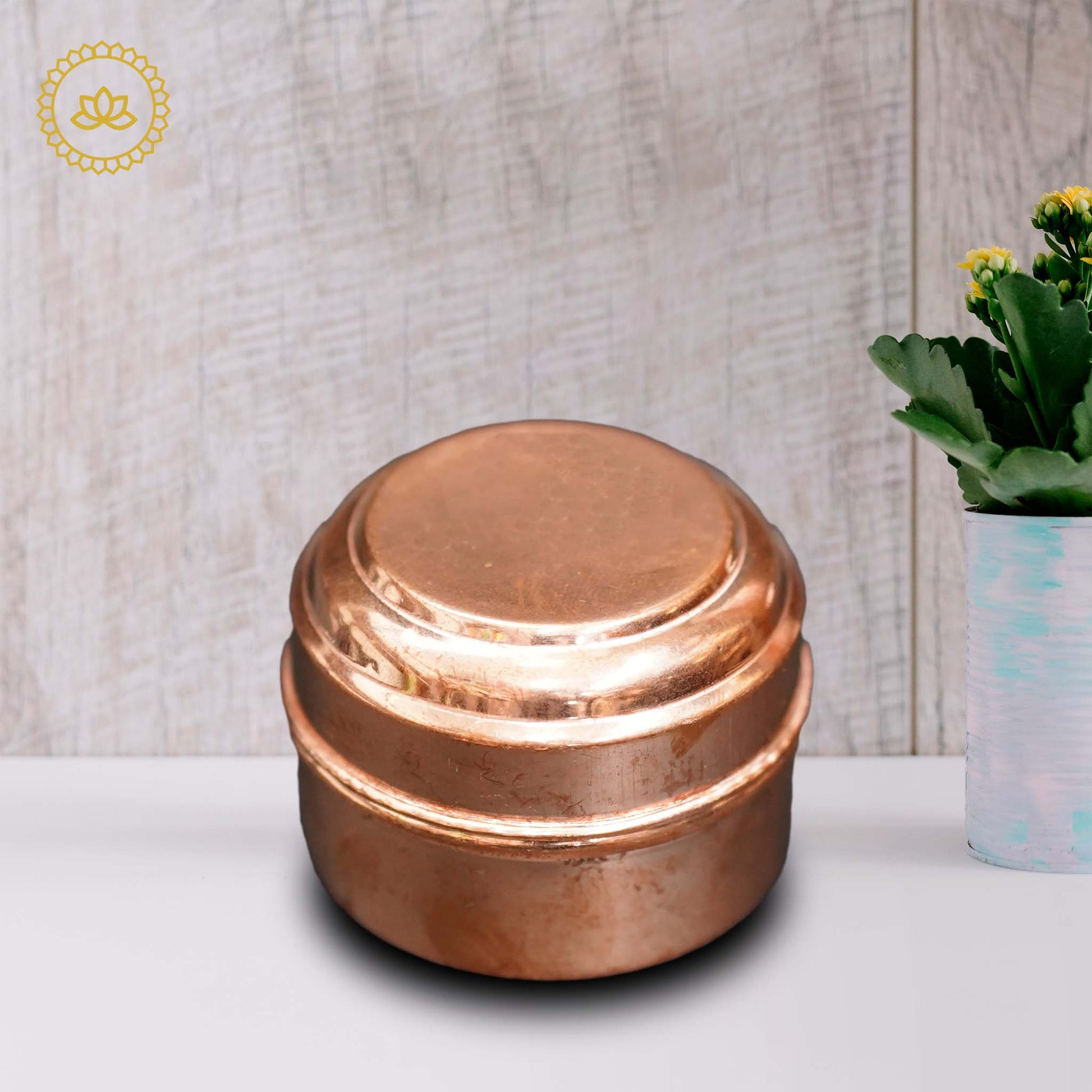 Copper Kumkum Box - Swadesiicart
