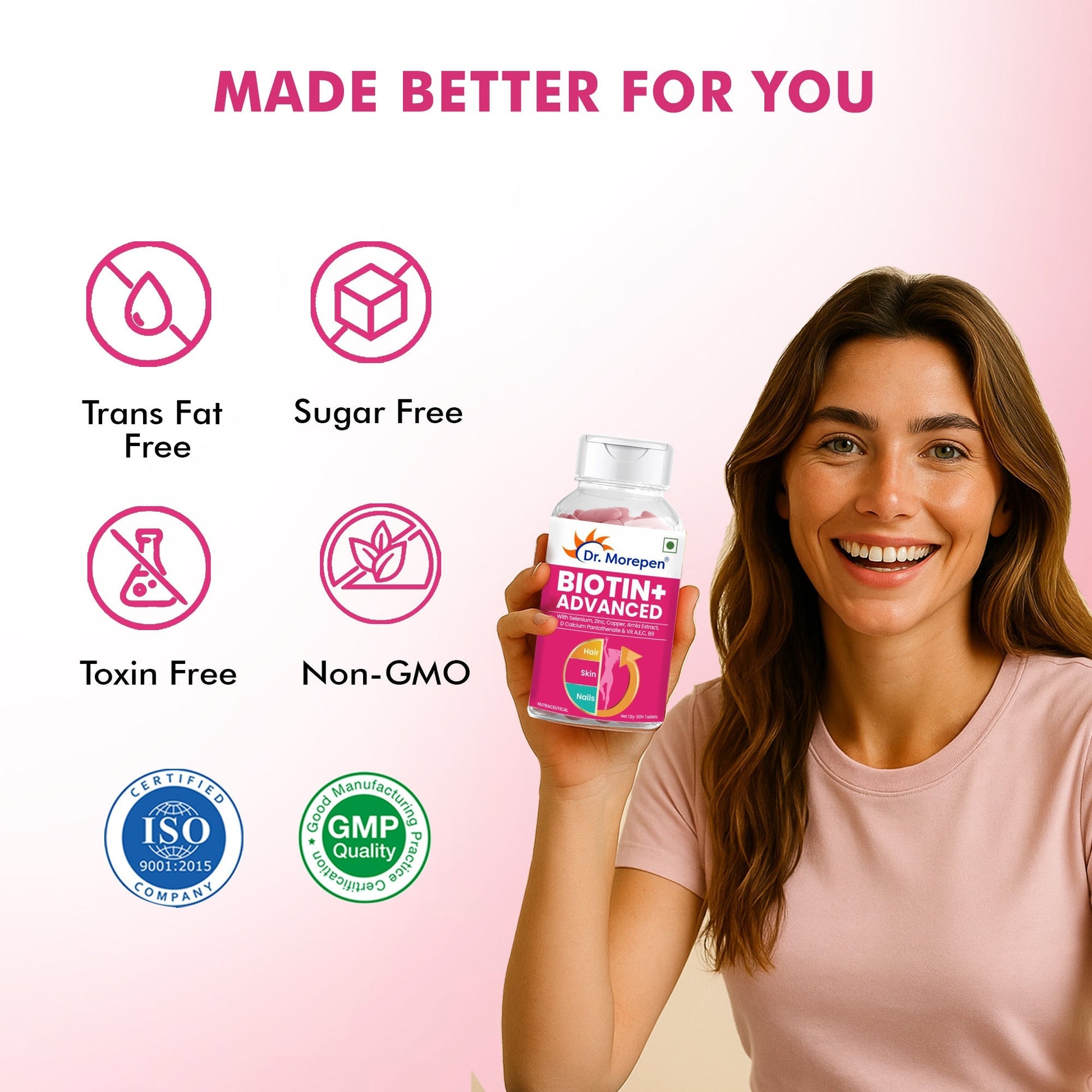 Dr Morpen Biotin+ Advanced Tablets | Swadesiicart