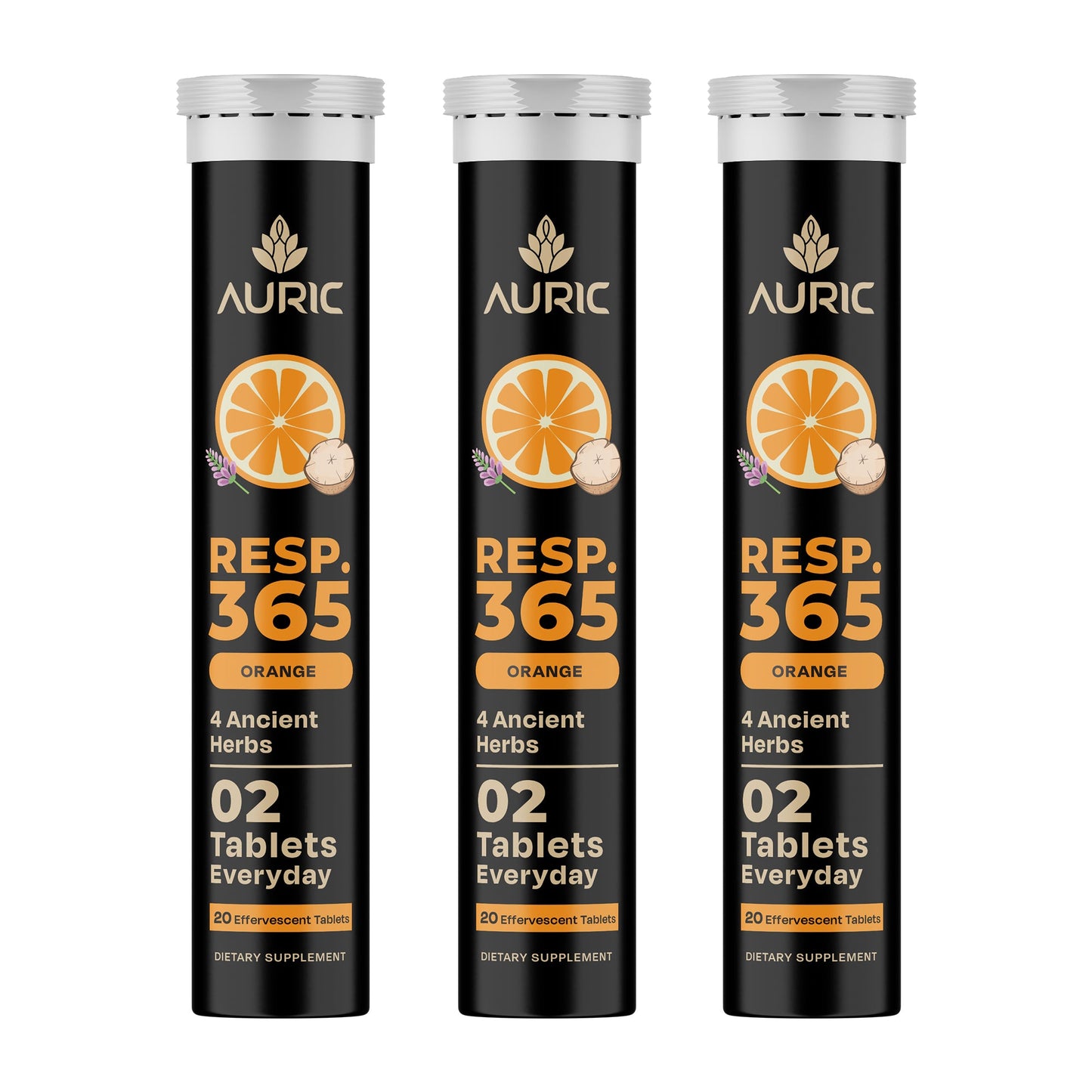 Auric Resp365 Tablets - Orange Flavour