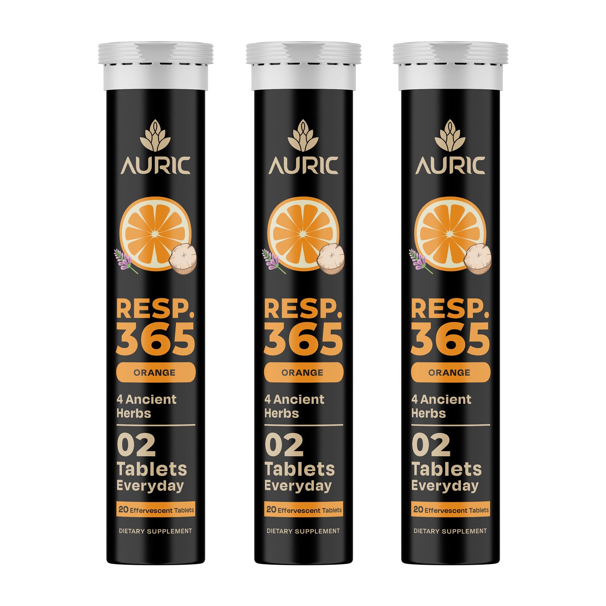Auric Resp365 Tablets - Orange Flavour