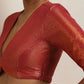 trueBrowns Maroon Gold Metallic Blouse | Swadesiicart