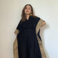 trueBrowns Black Velvet Embroidered Lace Kaftan | Swadesiicart