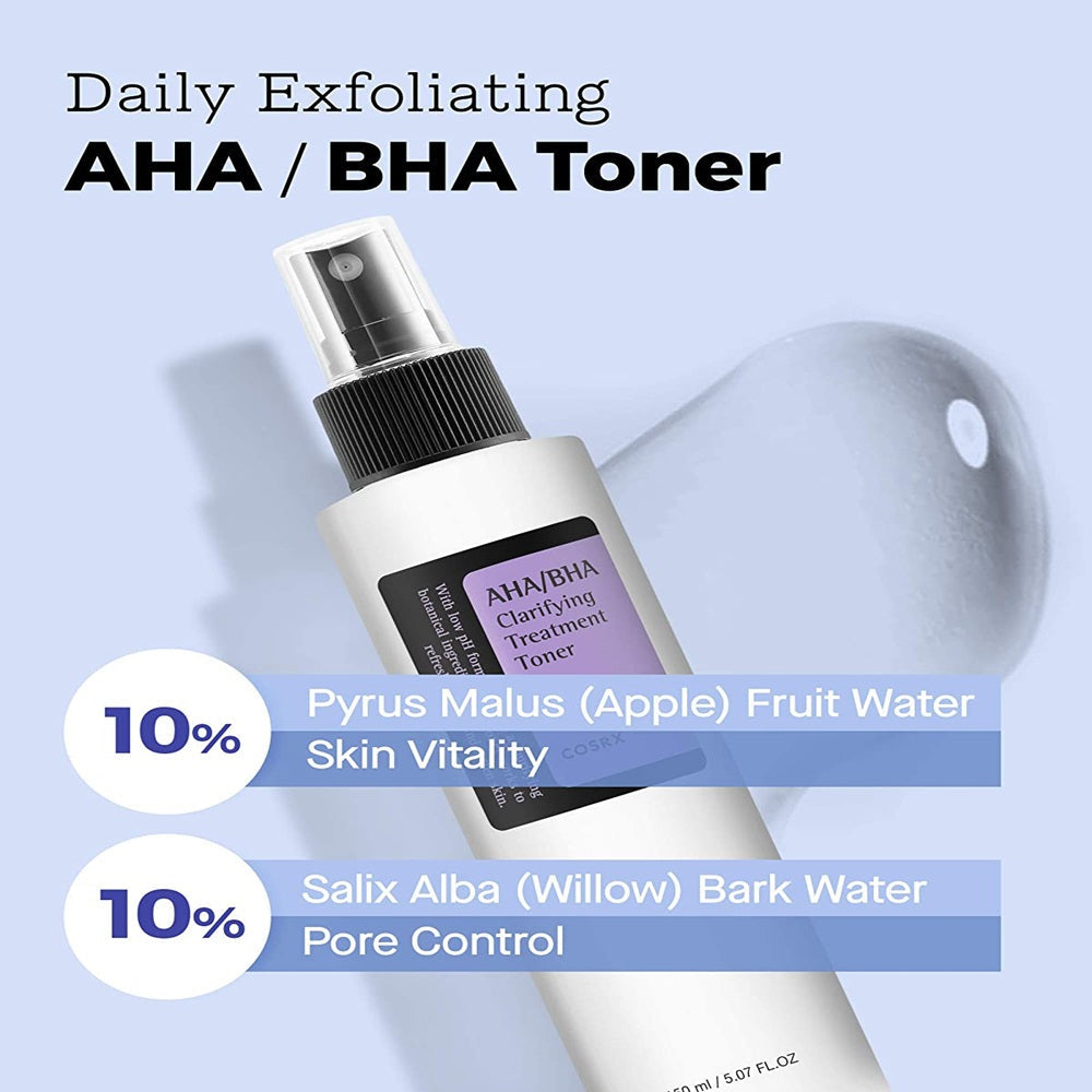 Cosrx AHA/BHA Clarifying Treatment Toner - Korean Skincare | Swadesiicart