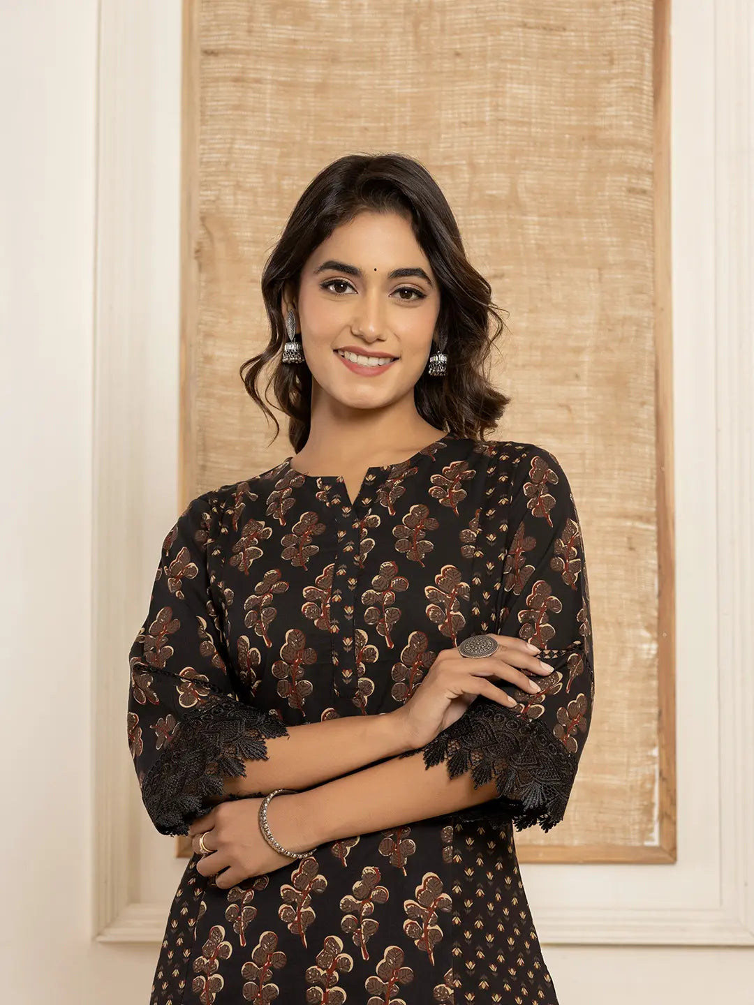 Yufta Cotton Black Co-Ord Set - Swadesiicart