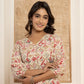 Yufta Cotton Cream Geometric Print Co-Ord Set - Swadesiicart
