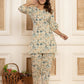 Yufta Cotton Grey Geometric Prin Co-Ord Set - Swadesiicart