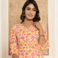 Yufta Cotton Pink Geometric Prin Co-Ord Set - Swadesiicart