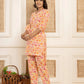 Yufta Cotton Pink Geometric Prin Co-Ord Set - Swadesiicart
