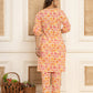 Yufta Cotton Pink Geometric Prin Co-Ord Set - Swadesiicart