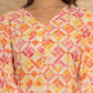 Yufta Cotton Pink Geometric Prin Co-Ord Set - Swadesiicart