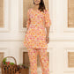Yufta Cotton Pink Geometric Prin Co-Ord Set - Swadesiicart