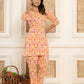 Yufta Cotton Pink Geometric Prin Co-Ord Set - Swadesiicart