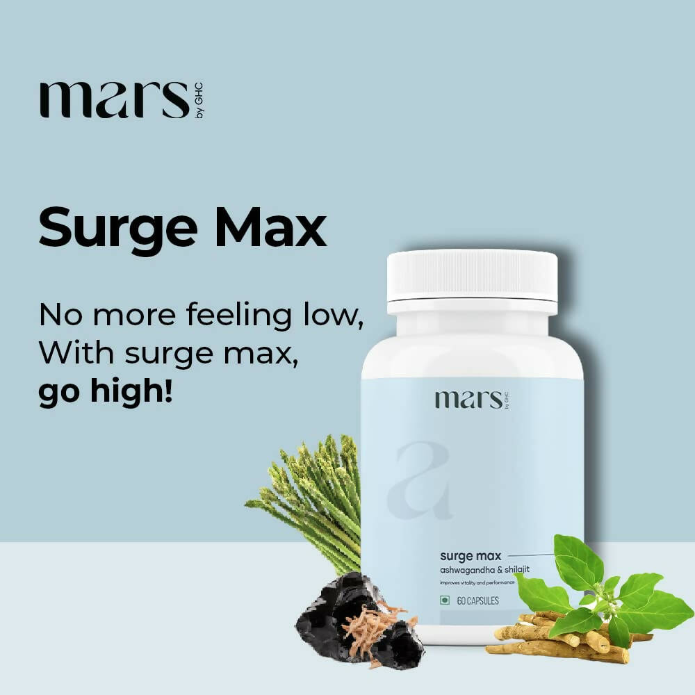 Mars By GHC Surge Max Capsules with Ashwagandha, Gokshura, Safed Musli - Swadesiicart