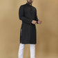 Anaita Black Embroidered Rayon Straight Kurta