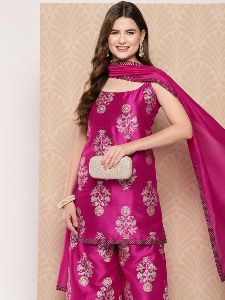 Ahalyaa Women's Traditional wear Kurta Set - Pink | Swadesiicart