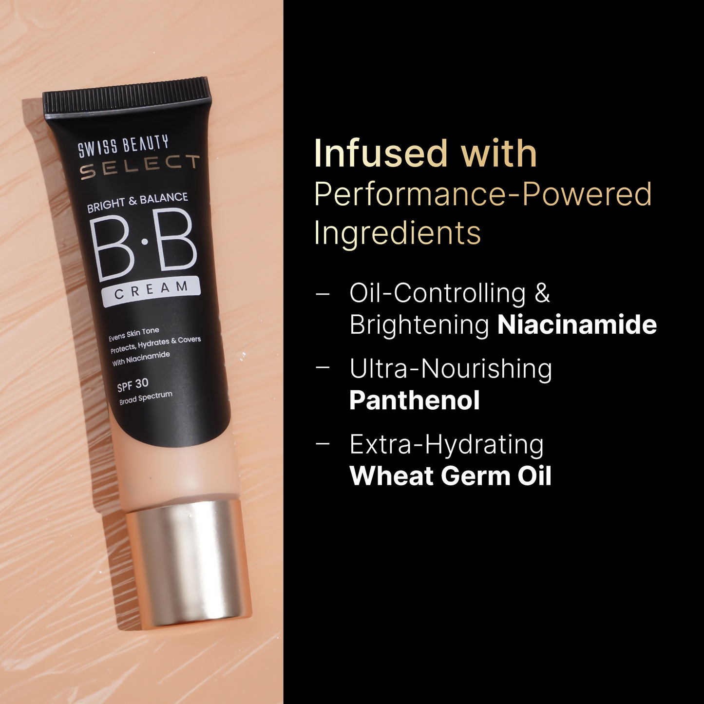 Swiss Beauty Select Bright & Balance BB Cream With Niacinamide - 6 My Cinnamon | Swadesiicart