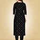 Jyoti Fashion Women's Black Viscose Rayon Embroidered Kurta Pant Set | Swadesiicart