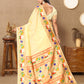 Lorenvalley Fashion Cream Soft Paithani Silk Woven Design Rich Zari Meenakari Weaving Saree - Swadesiicart
