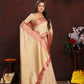Lorenvalley Fashion Cream Soft Katan Silk Woven Design Zari Weaving Pallu Saree - Swadesiicart