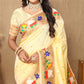 Lorenvalley Fashion Cream Soft Paithani Silk Woven Design Rich Zari Meenakari Weaving Saree - Swadesiicart