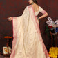 Lorenvalley Fashion Cream Soft Katan Silk Woven Design Zari Weaving Pallu Saree - Swadesiicart
