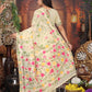 Anaita Cream Linen Printed Saree With Blouse