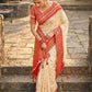 Anaita Cream Silk Woven Saree With Blouse