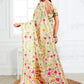 Anaita Cream Linen Printed Saree With Blouse