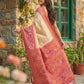 Anaita Cream Pochampally Printed Saree With Blouse
