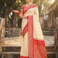 Anaita Cream Silk Woven Saree With Blouse