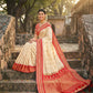 Anaita Cream Silk Woven Saree With Blouse
