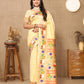 Lorenvalley Fashion Cream Soft Paithani Silk Woven Design Rich Zari Meenakari Weaving Saree - Swadesiicart