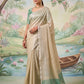 Anaita Cream Tissue Saree With Blouse