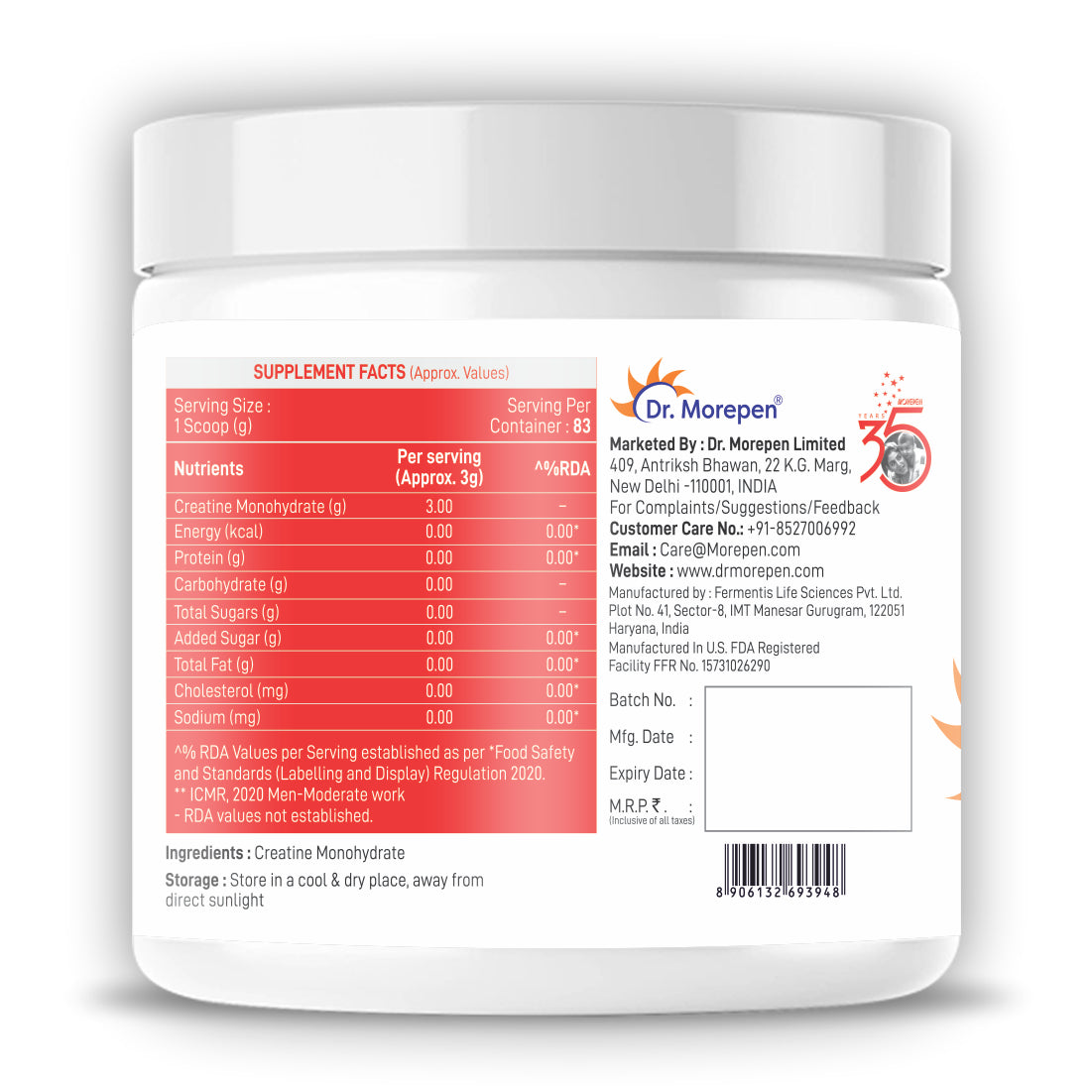 Dr Morpen Creatine Monohydrate Powder | Swadesiicart