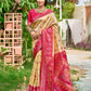 Anaita Cream Soft Silk Saree With Floral Printed Work With Blouse