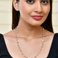 VOJ Gold-Polished Chain For Women With White Pearls | Swadesiicart