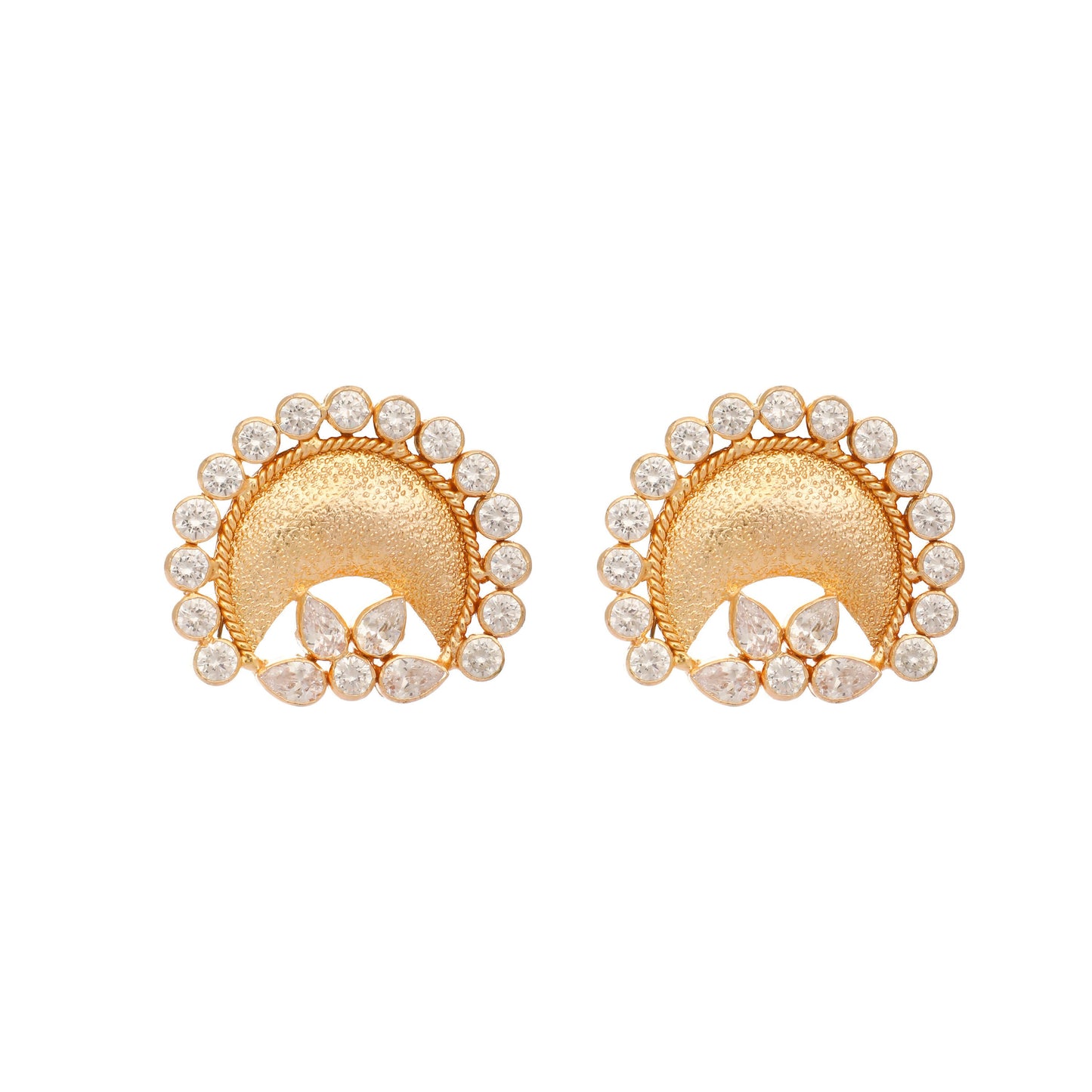 Nuyug 22K Gold Plated Crescent Glow Earrings | Swadesiicart