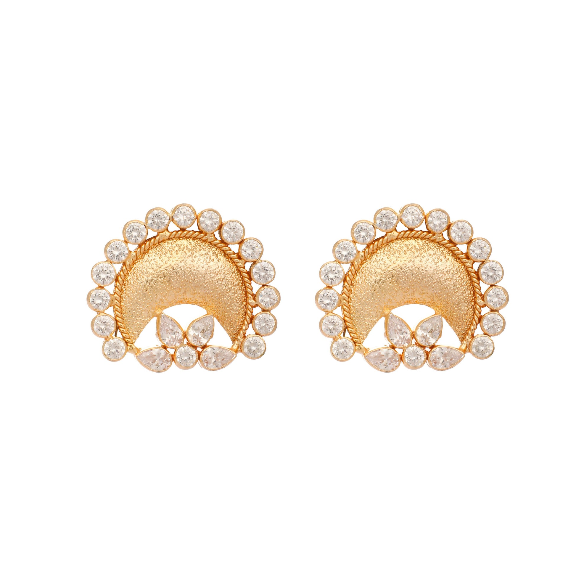 Nuyug 22K Gold Plated Crescent Glow Earrings | Swadesiicart