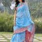 Vamsee Srivani Chikankari Sky Organza Silk Saree - Swadesiicart