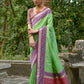 Vishnu Weaves Women's Pista Banarasi Silk Woven Saree with Blouse - Swadesiicart